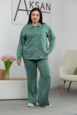 Костюм 25.2587 б Замш тонкий, колір Оливка темна, 48(XL), 50(ХХL), 52(3XL)