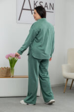 Костюм 25.2587 б Замш тонкий, колір Оливка темна, 48(XL), 50(ХХL), 52(3XL) - Зображення 3
