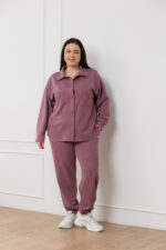 Костюм 24.2552 б Замш тонкий, колір Баклажан, 48(XL), 50(ХХL), 52(3XL)