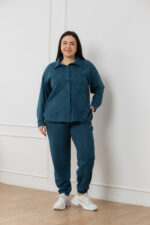 Костюм 24.2552 б Замш тонкий, колір Смарагдовий, 48(XL), 50(ХХL), 52(3XL)