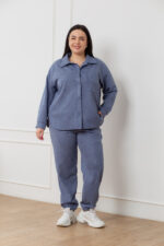 Костюм 24.2552 б Замш тонкий, колір Джинсовий, 48(XL), 50(ХХL), 52(3XL)