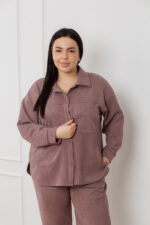 Костюм 24.2552 б Замш тонкий, колір Кавовий, 48(XL), 50(ХХL), 52(3XL) - Зображення 4