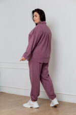 Костюм 24.2552 с.б Замш тонкий, колір Баклажан, 54(4XL), 56(5XL), 58(6XL) - Зображення 3