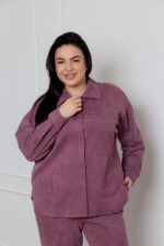 Костюм 24.2552 с.б Замш тонкий, колір Баклажан, 54(4XL), 56(5XL), 58(6XL) - Зображення 4