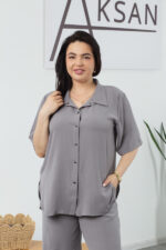 Костюм 25.2691 б Американський креп, колір Темно сірий, 48(XL), 50(ХХL), 52(3XL) - Зображення 4