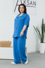 Костюм 25.2691 б Американський креп, колір Волошковий, 48(XL), 50(ХХL), 52(3XL) - Зображення 2