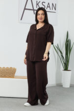 Костюм 25.2691 б Американський креп, колір Темний шоколад, 48(XL), 50(ХХL), 52(3XL) - Зображення 2