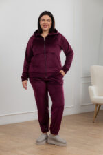 Костюм 24.2484 б.б Велюр байка, колір Марсал, 50(ХХL), 52(3XL), 54(4XL)