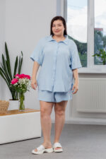Костюм 25.2721 б Муслін, колір Небесний, 46(L)-48(XL), 50(ХХL)- 52(3XL)