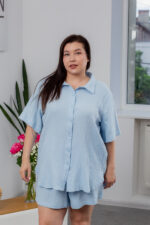 Костюм 25.2721 б Муслін, колір Небесний, 46(L)-48(XL), 50(ХХL)- 52(3XL) - Зображення 4