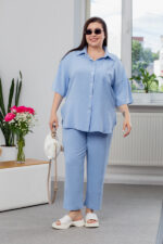 Костюм 24.2327 б Американський креп, колір Світло блакитний, 48(XL), 50(ХХL), 52(3XL)