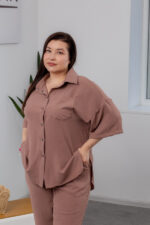 Костюм 24.2327 б Американський креп, колір Світло кавовий, 48(XL), 50(ХХL), 52(3XL) - Зображення 4