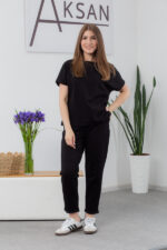 Костюм 25.2698 н Трикотаж двонитка, колір Чорний, 44(М), 46(L), 48(XL)