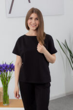 Костюм 25.2698 н Трикотаж двонитка, колір Чорний, 44(М), 46(L), 48(XL) - Зображення 4