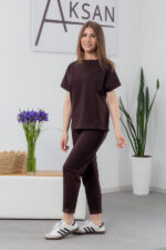 Костюм 25.2698 н Трикотаж двухнитка, колір Темний шоколад, 44(М), 46(L), 48(XL) - Зображення 2