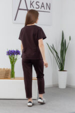 Костюм 25.2698 н Трикотаж двухнитка, колір Темний шоколад, 44(М), 46(L), 48(XL) - Зображення 3