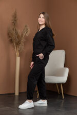Костюм 25.2596 н Трикотаж двухнитка, колір Чорний, 40(XS), 42(S), 44(М) - Зображення 2