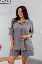 Костюм 25.2712 б Американський креп, колір Темно сірий, 46(L), 48(XL), 50(ХХL) - Зображення 4