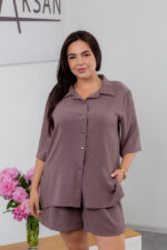 Костюм 25.2712 б Американський креп, колір Кавовий, 46(L), 48(XL), 50(ХХL) - Зображення 4