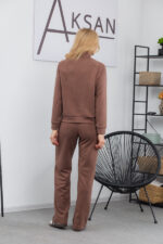 Костюм 25.2590 н Замш тонкий, колір Світло шоколадний, 42(S), 44(М), 46(L) - Зображення 3
