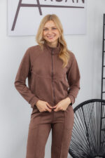 Костюм 25.2590 н Замш тонкий, колір Світло шоколадний, 42(S), 44(М), 46(L) - Зображення 4