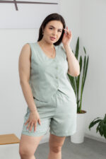 Костюм 25.2649 б Льон, колір Оливка світла, 48(XL), 50(ХХL) - Зображення 4