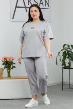 Костюм 25.2646 б Трикотаж двухнитка, колір Срібний, 46(L), 48(XL), 50(ХХL)
