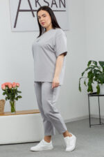 Костюм 25.2646 б Трикотаж двухнитка, колір Срібний, 46(L), 48(XL), 50(ХХL) - Зображення 2