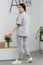 Костюм 25.2646 б Трикотаж двухнитка, колір Срібний, 46(L), 48(XL), 50(ХХL) - Зображення 3