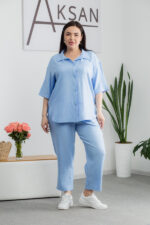 Костюм 25.2652 б Льон, колір Блакитний, 48(XL), 50(ХХL), 52(3XL)