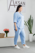 Костюм 25.2652 б Льон, колір Блакитний, 48(XL), 50(ХХL), 52(3XL) - Зображення 2