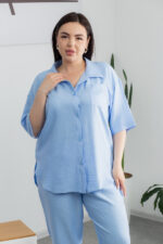 Костюм 25.2652 б Льон, колір Блакитний, 48(XL), 50(ХХL), 52(3XL) - Зображення 4