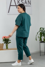 Костюм 25.2646 б Трикотаж двухнитка, колір Темно зелений , 46(L), 48(XL), 50(ХХL) - Зображення 3