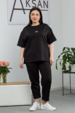 Костюм 25.2646 б Трикотаж двухнитка, колір Чорний, 46(L), 48(XL), 50(ХХL)