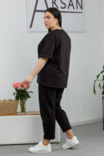 Костюм 25.2646 б Трикотаж двухнитка, колір Чорний, 46(L), 48(XL), 50(ХХL) - Зображення 3