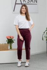 Костюм 25.2640 н Трикотаж двухнитка, Білий+Бургунді, 42(S), 44(М), 46(L) - Зображення 4
