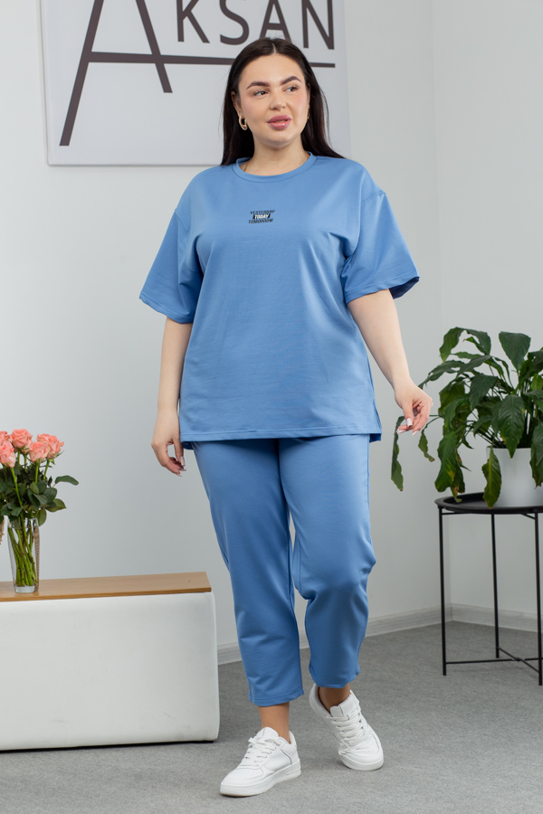 img_9108.jpg Костюм 25.2646 б Трикотаж двухнитка, колір Волошковий, 46(L), 48(XL), 50(ХХL) - Зображення 1