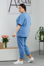 Костюм 25.2646 б Трикотаж двухнитка, колір Волошковий, 46(L), 48(XL), 50(ХХL) - Зображення 3