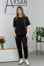 Костюм 25.2640 н Трикотаж двухнитка, колір Чорний, 42(S), 44(М), 46(L)