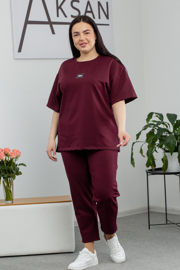 img_9189.jpg Костюм 25.2646 б Трикотаж двухнитка, колір Бордо, 46(L), 48(XL), 50(ХХL) - Зображення 1