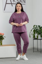 Костюм 25.2646 б Трикотаж двухнитка, колір Баклажан, 46(L), 48(XL), 50(ХХL)