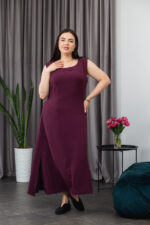 Сукня 25.2667 б Американський креп, колір Бургунді, 48(XL), 50(ХХL), 52(3XL)