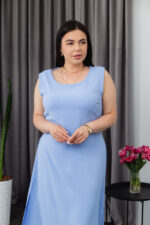 Сукня 25.2667 б Американський креп, колір Блакитний, 48(XL), 50(ХХL), 52(3XL) - Зображення 4