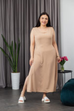 Сукня 25.2667 б Американський креп, колір Беж темний, 48(XL), 50(ХХL), 52(3XL)