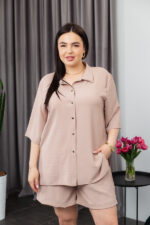 Костюм 25.2660 б Американський креп, колір Капучіно світле, 46(L), 48(XL), 50(ХХL) - Зображення 4