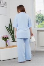 Костюм 25.2691 б Американський креп, колір Небесний, 48(XL), 50(ХХL), 52(3XL) - Зображення 3