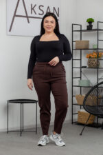 Штани 22.1528 с.б Котон тонкий, колір Темний шоколад, 56(5XL), 58(6XL), 60(7XL) - Зображення 4