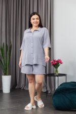 Костюм 25.2660 б Американський креп, колір Сіро графітовий, 46(L), 48(XL), 50(ХХL) - Зображення 2