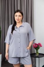Костюм 25.2660 б Американський креп, колір Сіро графітовий, 46(L), 48(XL), 50(ХХL) - Зображення 4