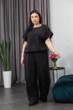 Костюм 25.2664 б Льон, колір Чорний, 48(XL), 50(ХХL), 52(3XL)